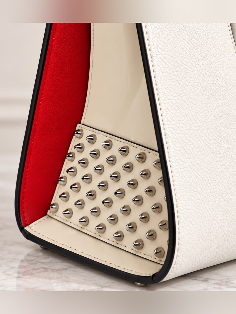 Christian Louboutin Paloma Medium Leather Tote – Ivory/White with Red Interior! - Picture 8 of 17